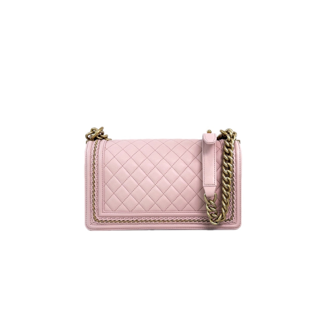 Chanel Leboy Medium Light Pink/Gold Lambskin Bag