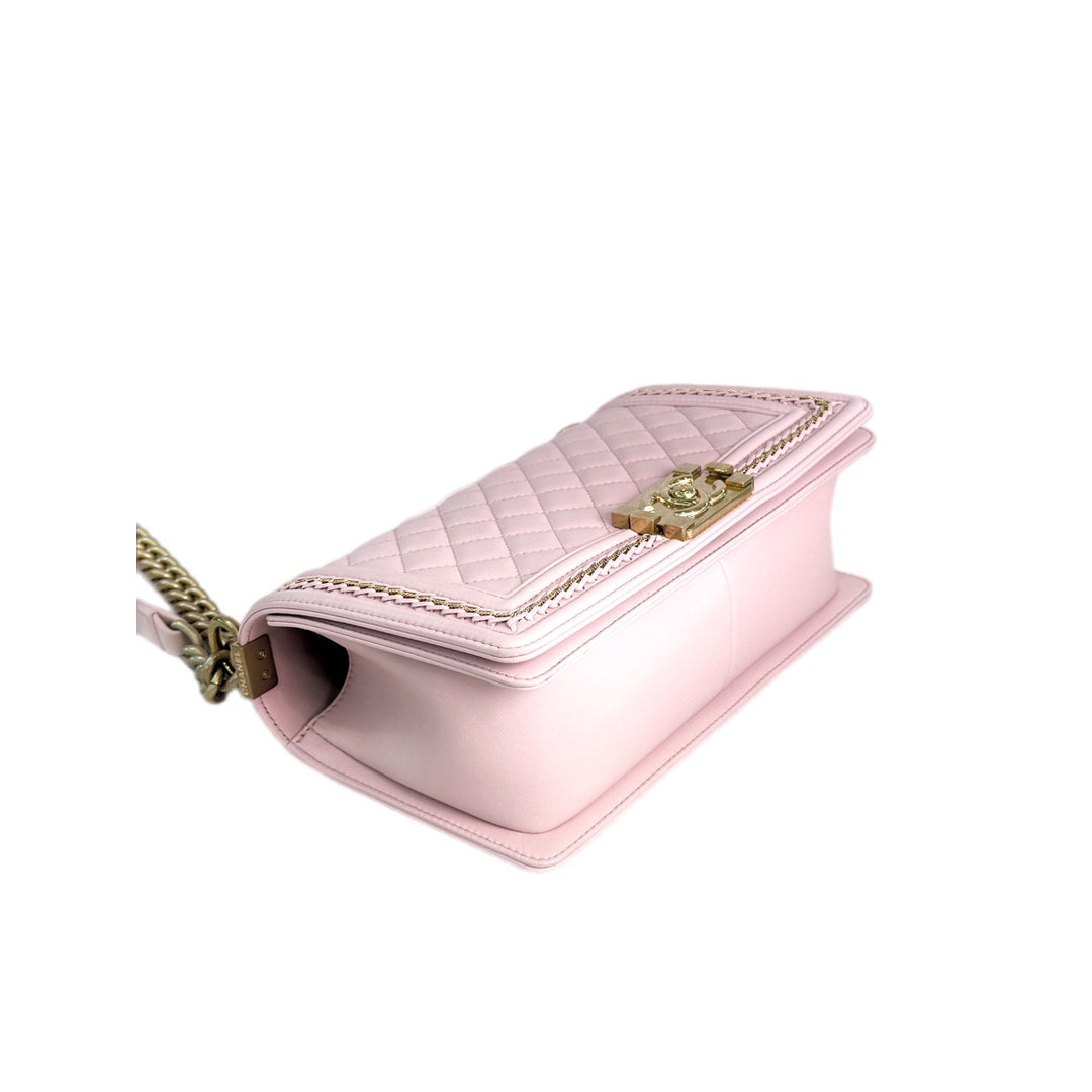 Chanel Leboy Medium Light Pink/Gold Lambskin Bag