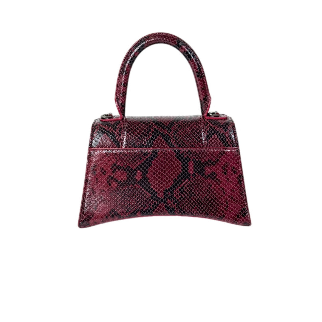 Balenciaga Red Small Hourglass Top Handle Bag