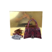 Balenciaga Red Small Hourglass Top Handle Bag