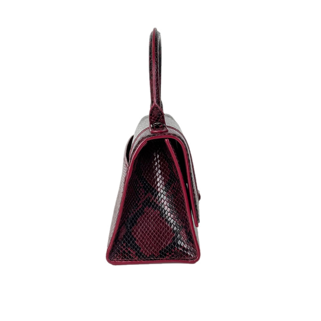 Balenciaga Red Small Hourglass Top Handle Bag
