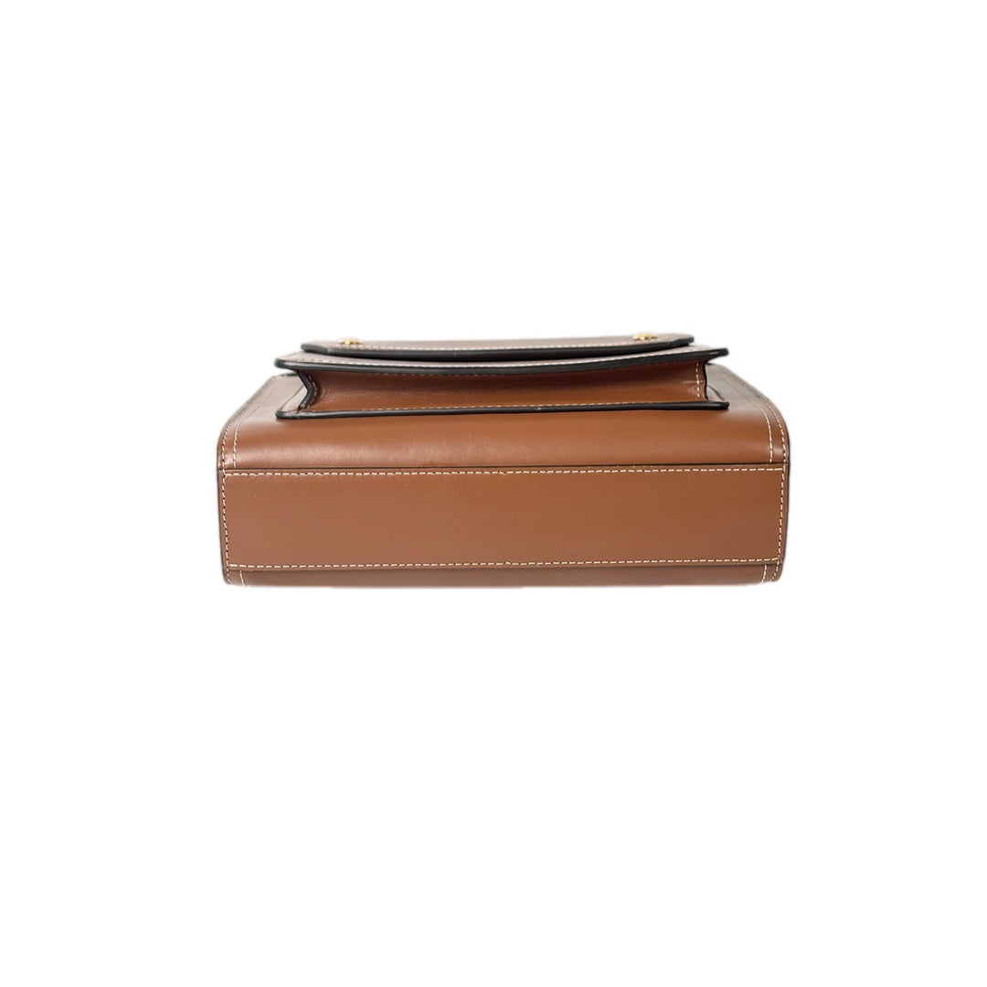 Burberry Mini Brown Topstitched Pocket Bag
