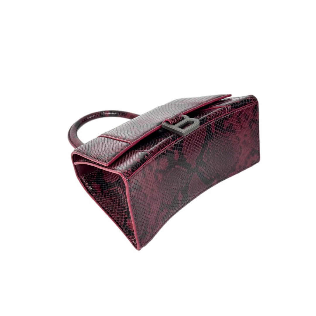 Balenciaga Red Small Hourglass Top Handle Bag