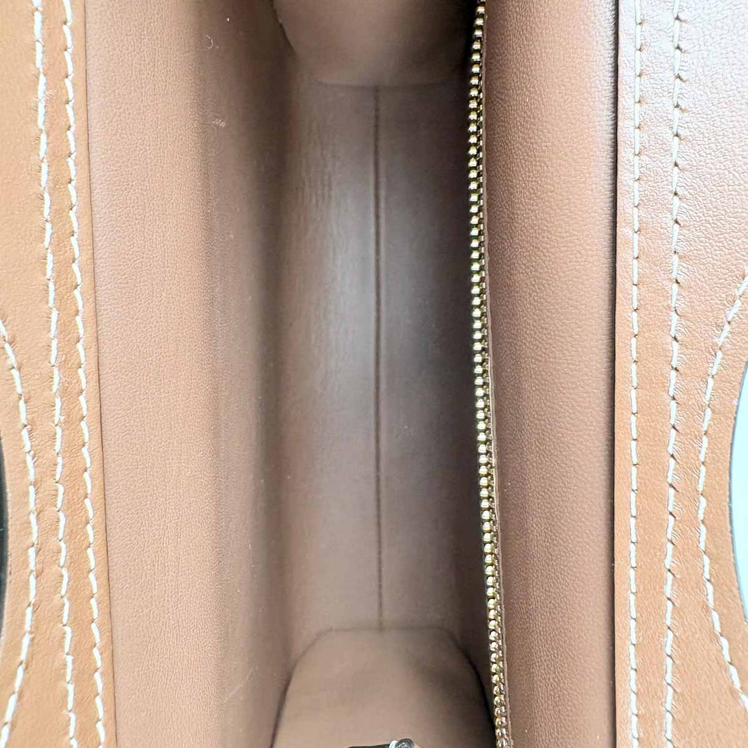 Burberry Mini Brown Topstitched Pocket Bag