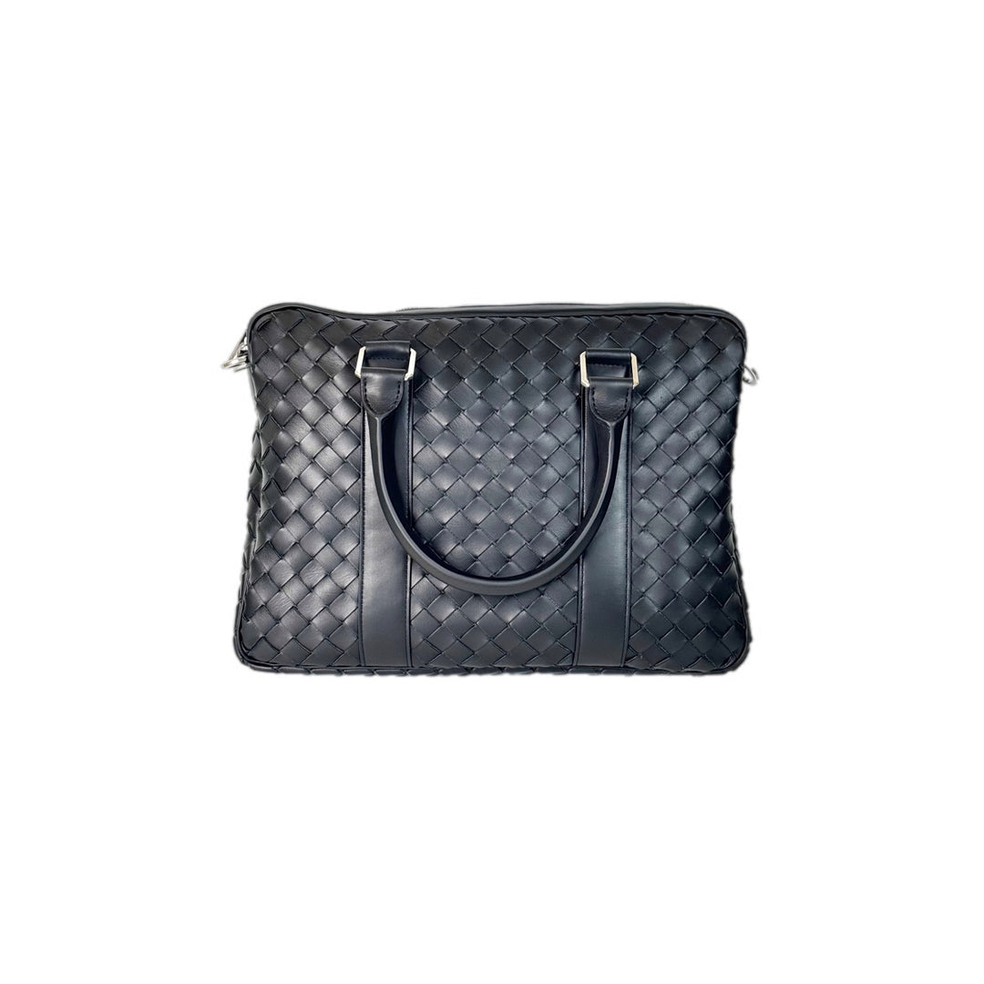 Bottega Veneta Mens Business Tote Bag Black