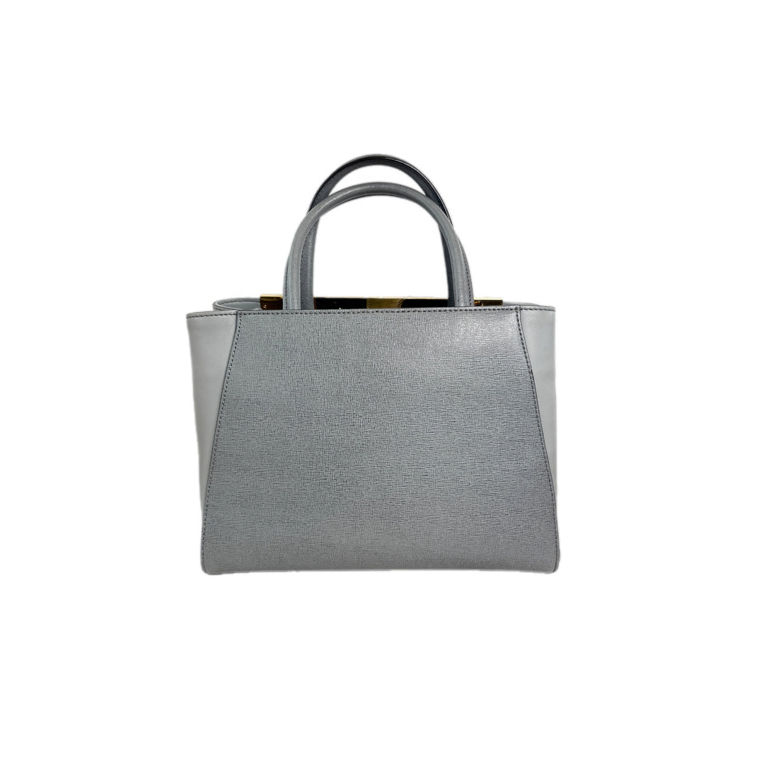 Fendi Petite 2Jours Vitello Elite Tote Grey Bag