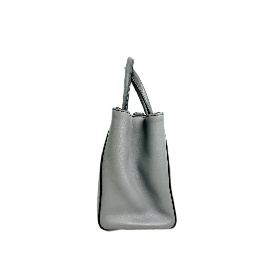 Fendi Petite 2Jours Vitello Elite Tote Grey Bag