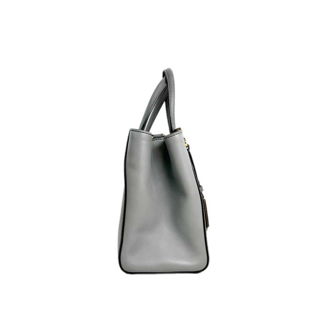 Fendi Petite 2Jours Vitello Elite Tote Grey Bag