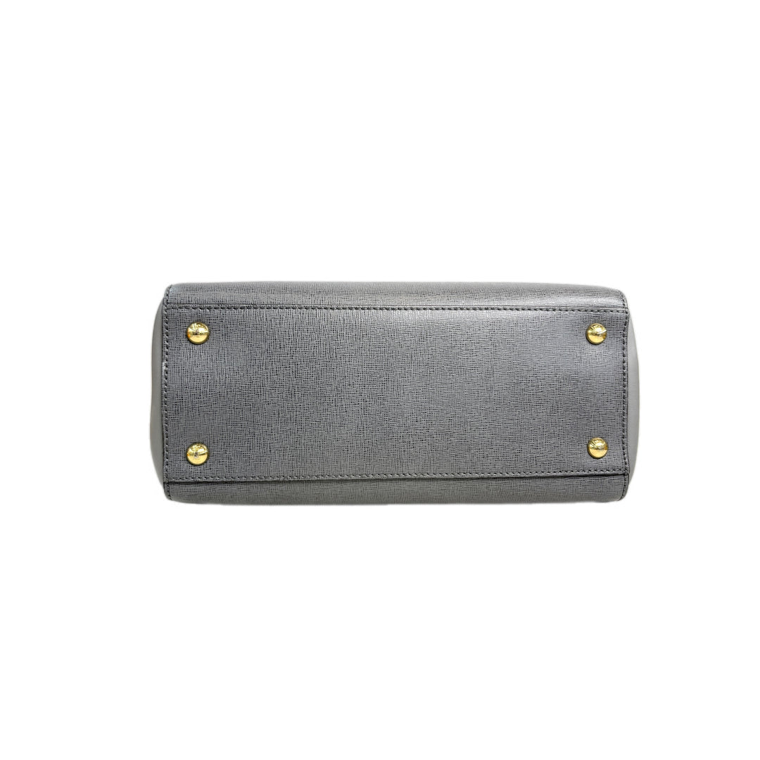 Fendi Petite 2Jours Vitello Elite Tote Grey Bag