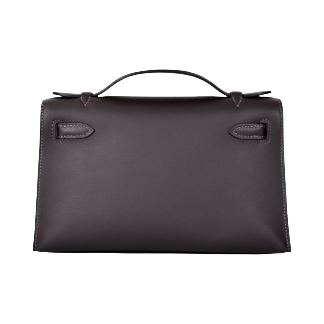 Hermes Kelly Pochette Bag Swift T3 Bai Brun