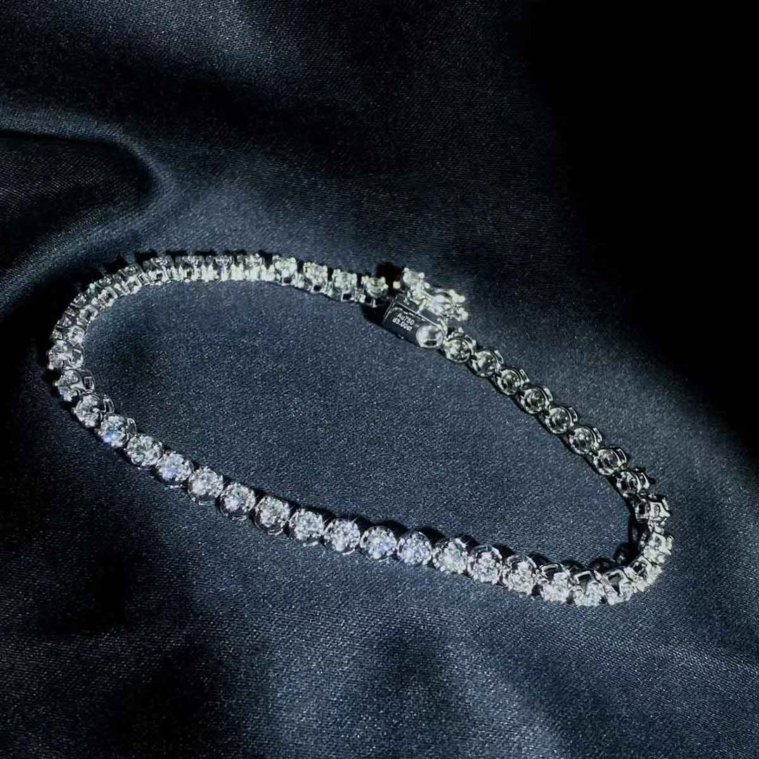 Natural White Diamond Tennis Bracelet D3.0ct 18K
