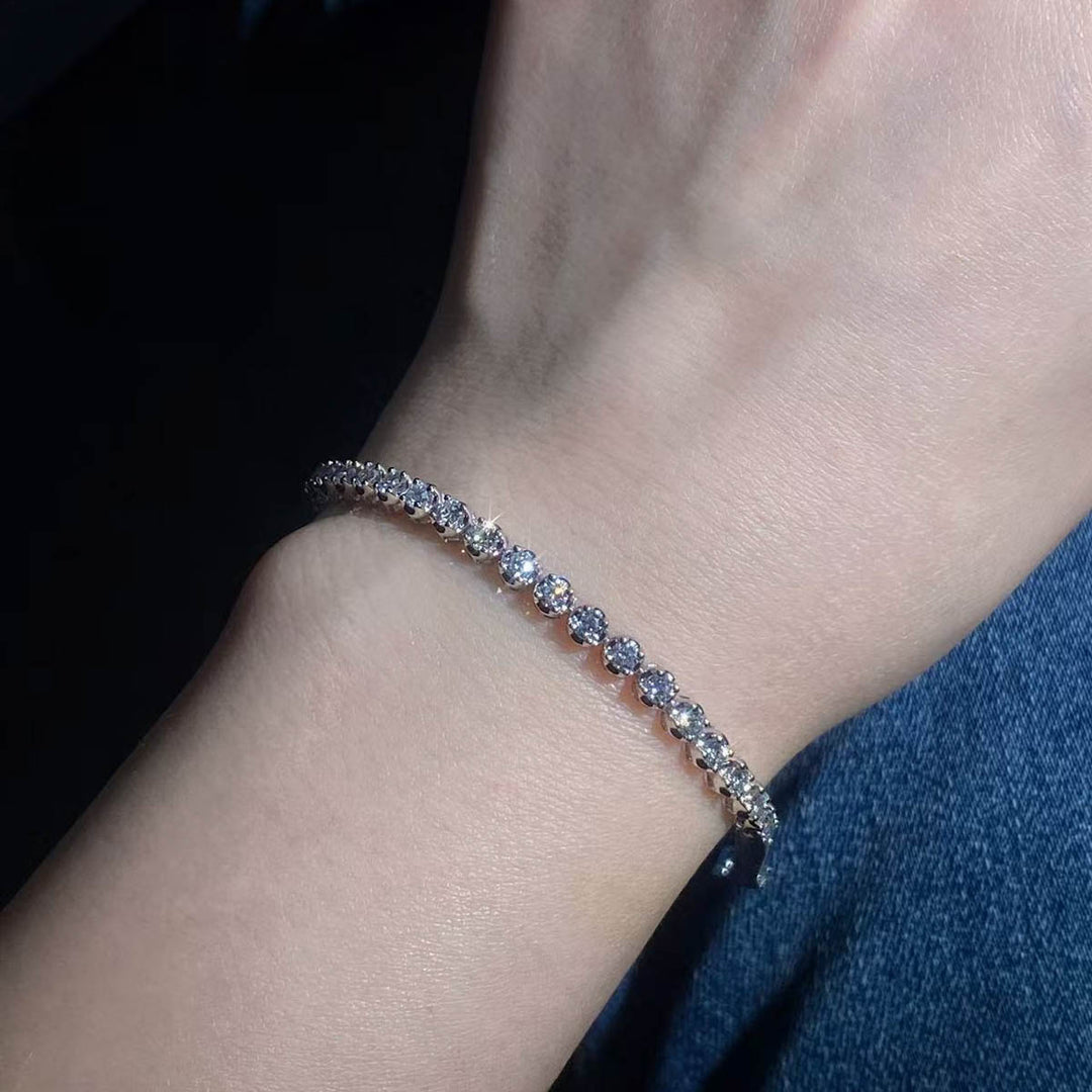 Natural White Diamond Tennis Bracelet D3.0ct 18K