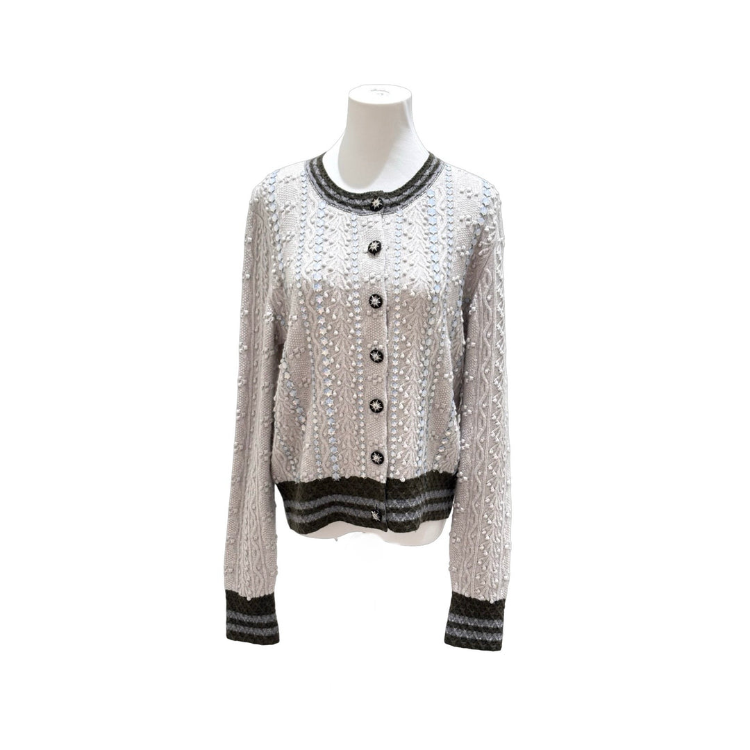 Chanel 15A Paris-Salzburg Grey Cashmere Cardigan #40