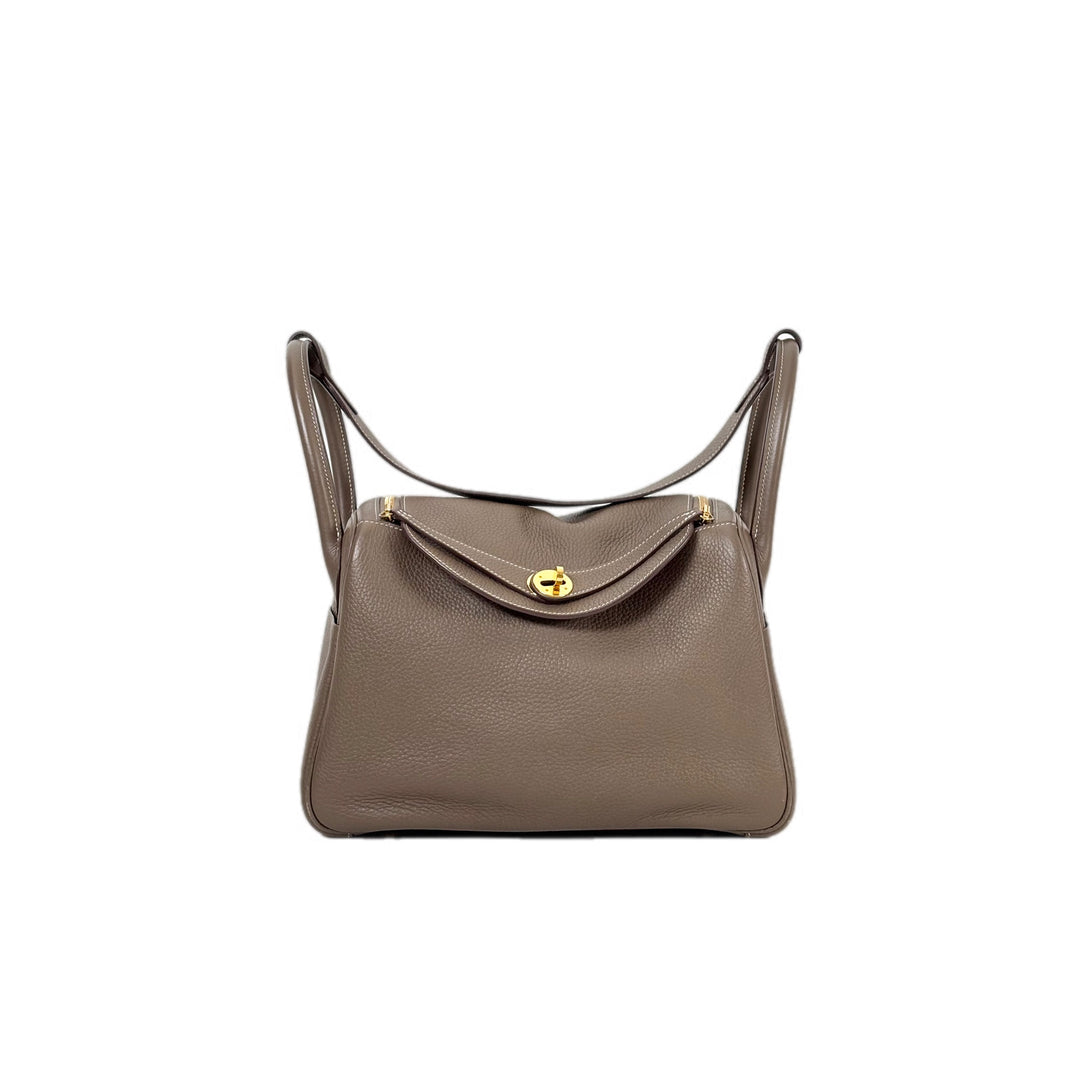 Hermes Lindy 30cm Etoupe Gold Togo Bag