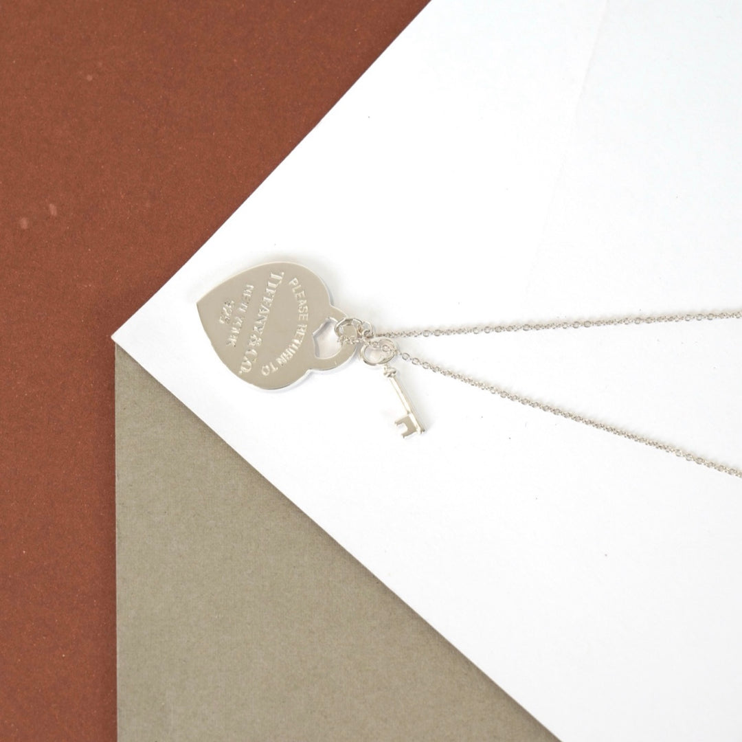 Tiffany & Co Heart Tag Key Silver Necklace