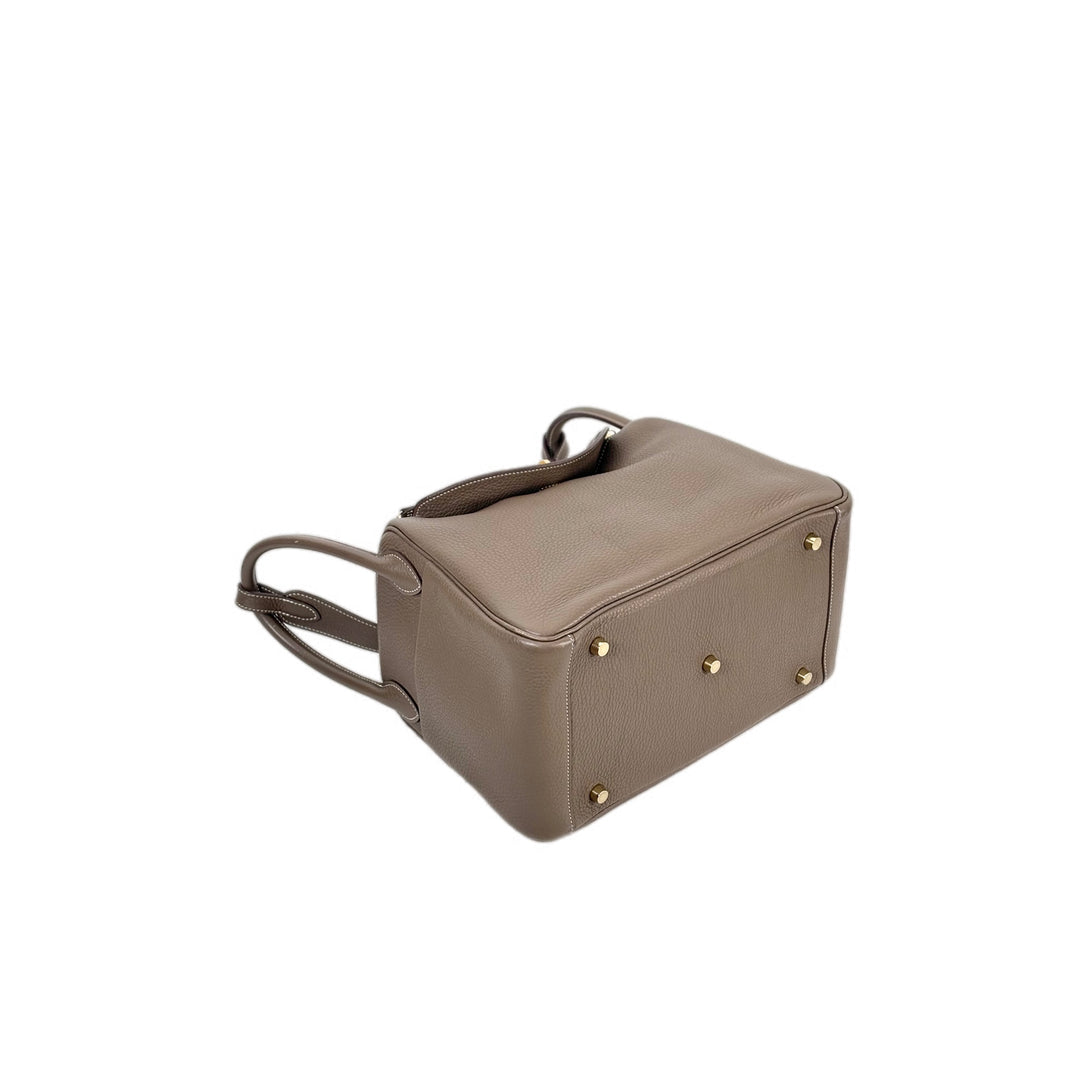 Hermes Lindy 30cm Etoupe Gold Togo Bag