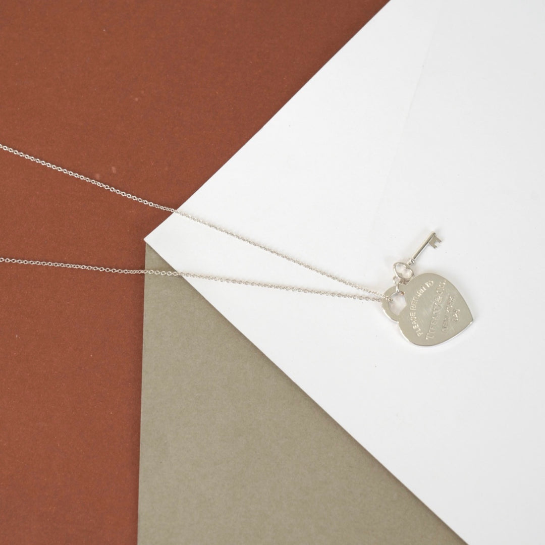 Tiffany & Co Heart Tag Key Silver Necklace