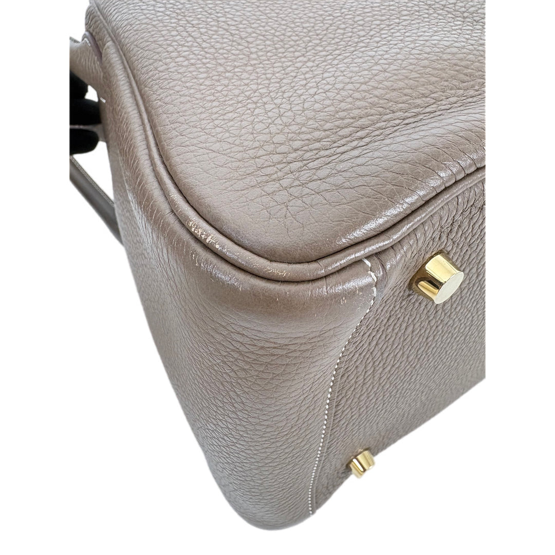 Hermes Lindy 30cm Etoupe Gold Togo Bag