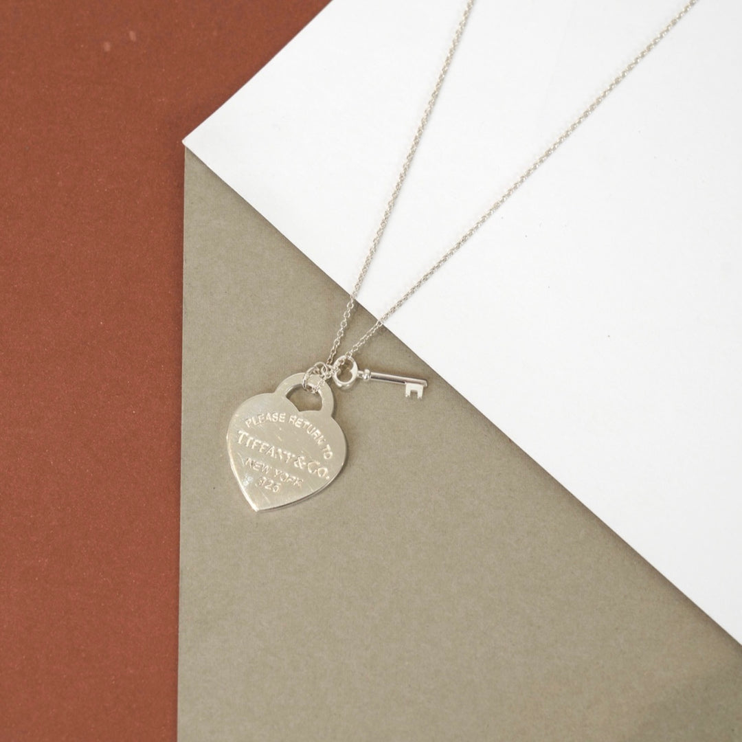 Tiffany & Co Heart Tag Key Silver Necklace