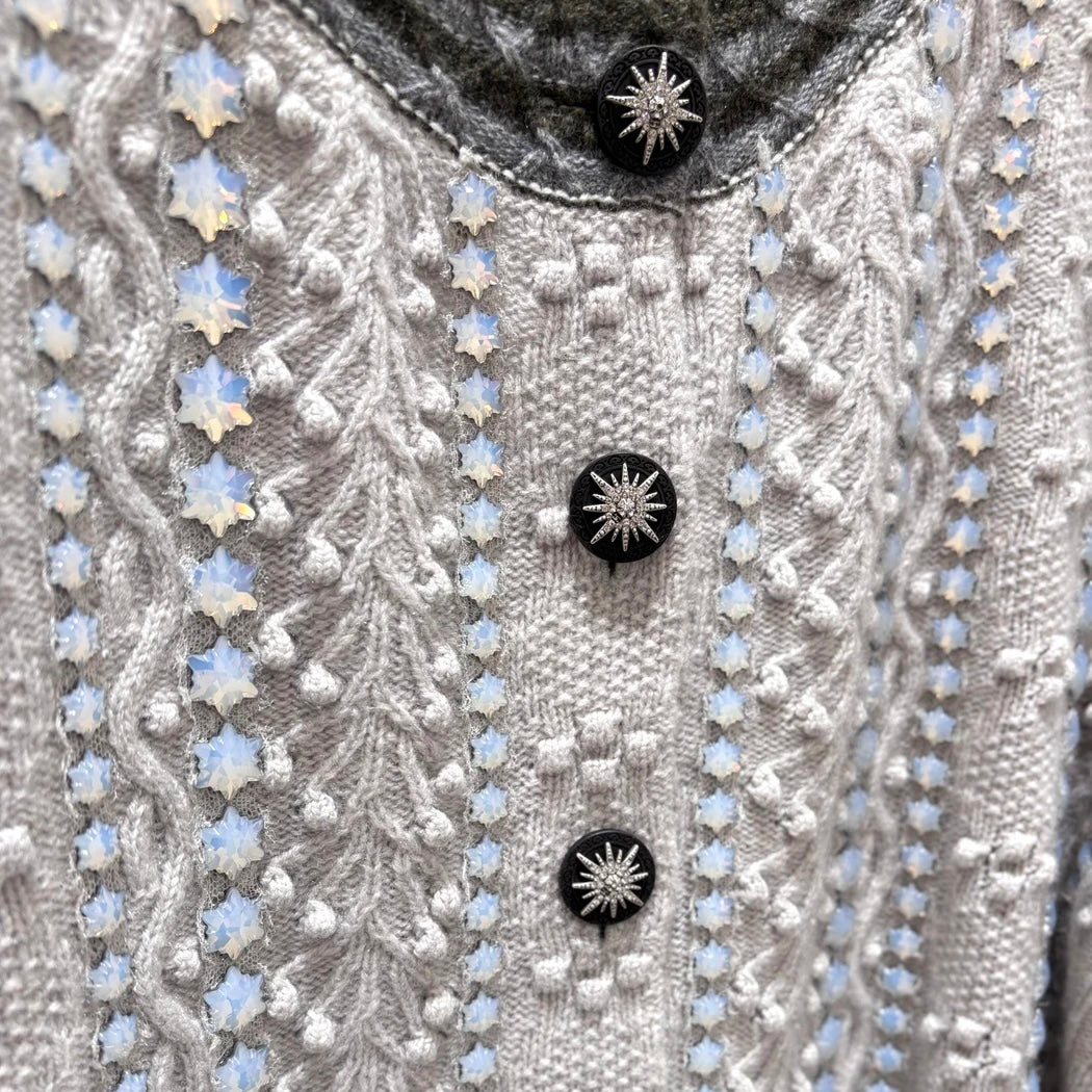 Chanel 15A Paris-Salzburg Grey Cashmere Cardigan #40