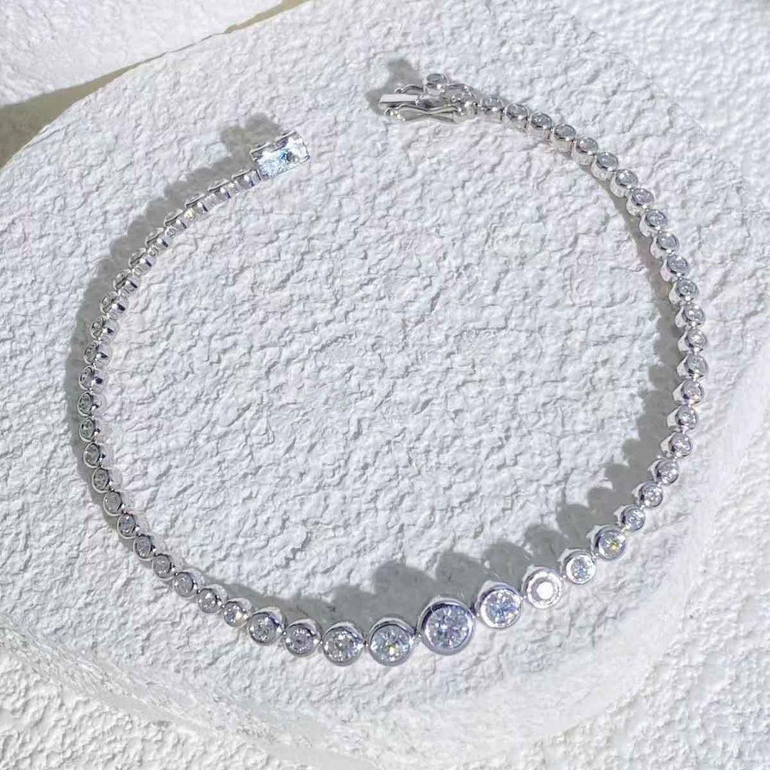 Natural White Diamond Bracelet D1.25ct F-G VS,18K
