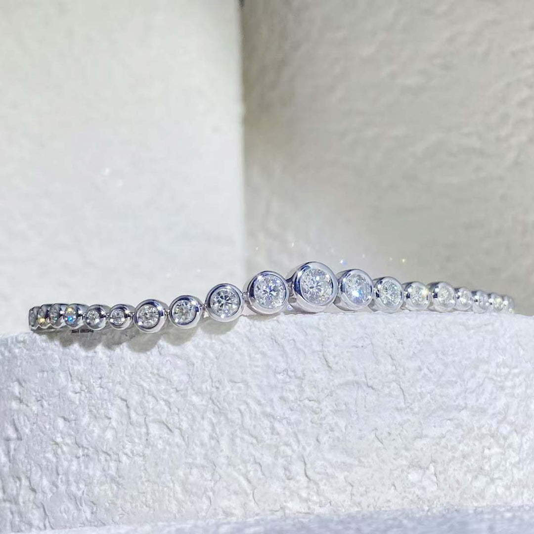 Natural White Diamond Bracelet D1.25ct F-G VS,18K