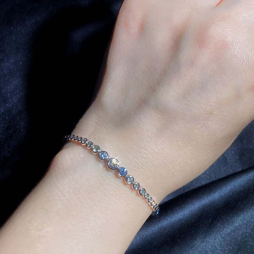 Natural White Diamond Bracelet D1.25ct F-G VS,18K