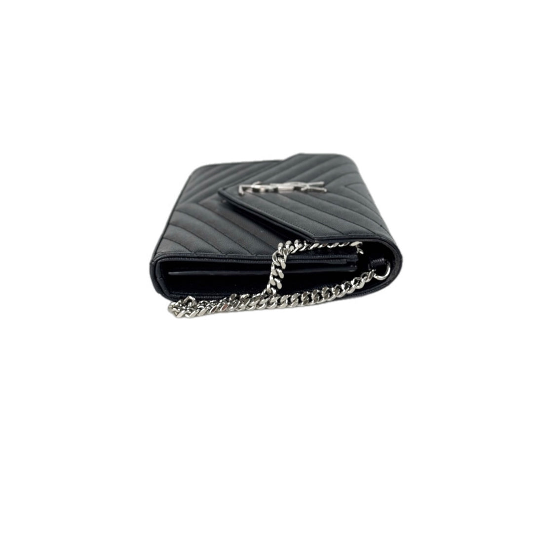 YSL Cassandre Matelassé Envelope Textured-Leather Bag