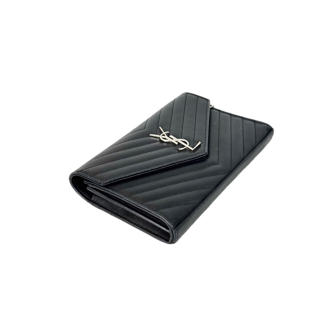 YSL Cassandre Matelassé Envelope Textured-Leather Bag