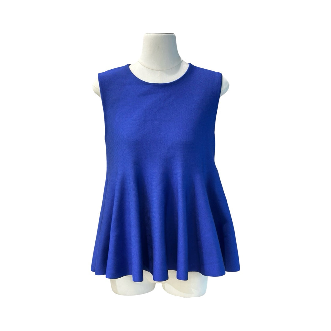 Dior Sleeveless Knit Blue Silk Top #38