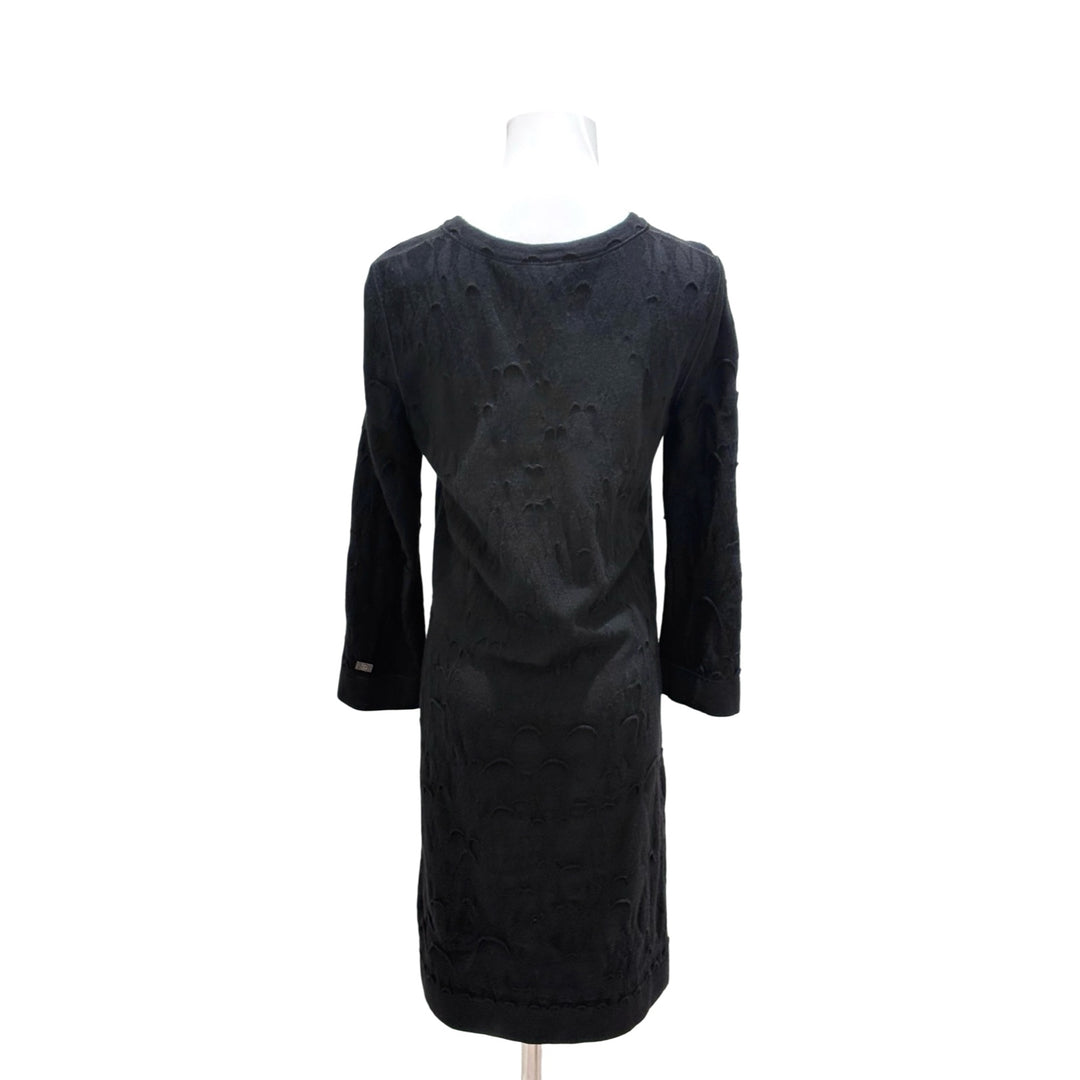 Chanel 11A Relaxed Knit Dress Black Wool #38