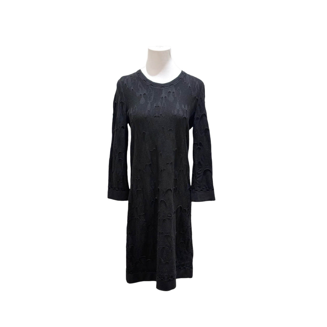 Chanel 11A Relaxed Knit Dress Black Wool #38