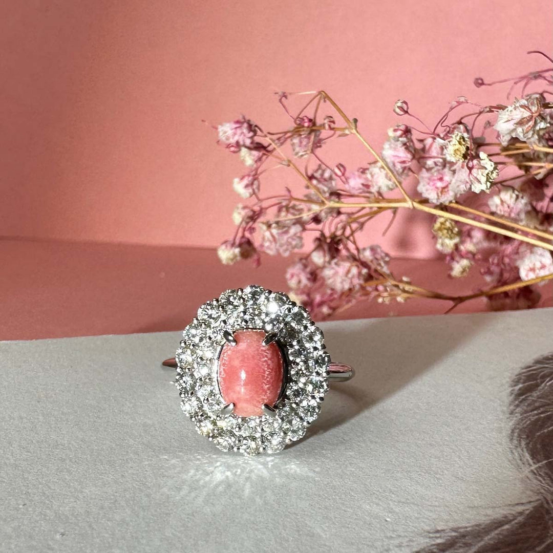 Natural Conch Pearl Diamond Ring D2.21ct d1.2ct, PT