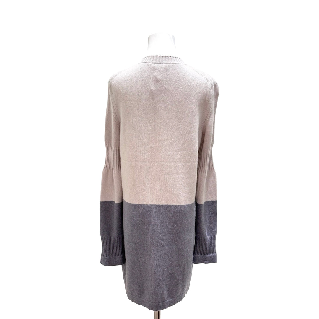 Chanel 15C Two-tone Grey/Cream Cashmere Cardigan 44