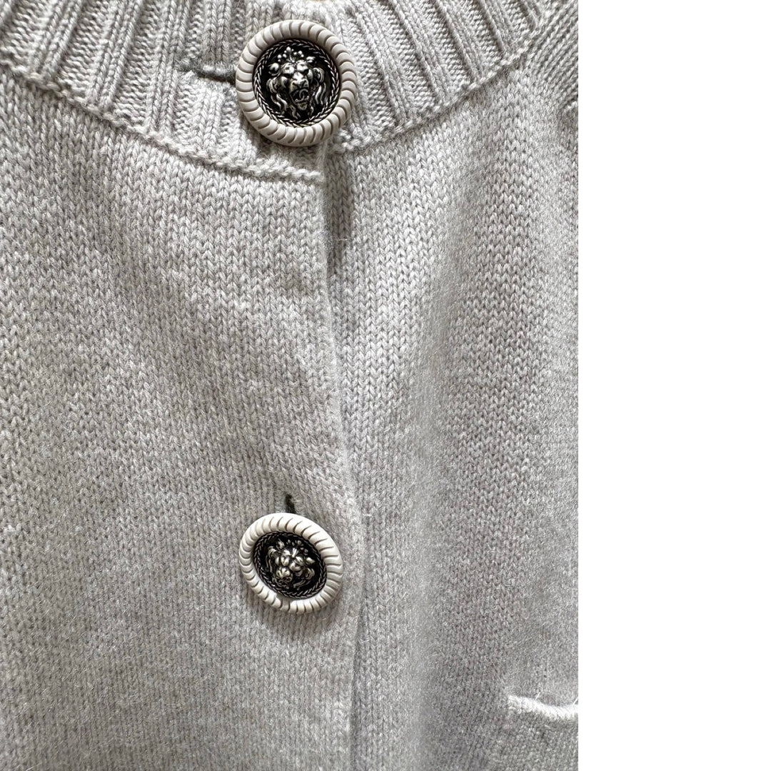 Chanel 15C Two-tone Grey/Cream Cashmere Cardigan 44