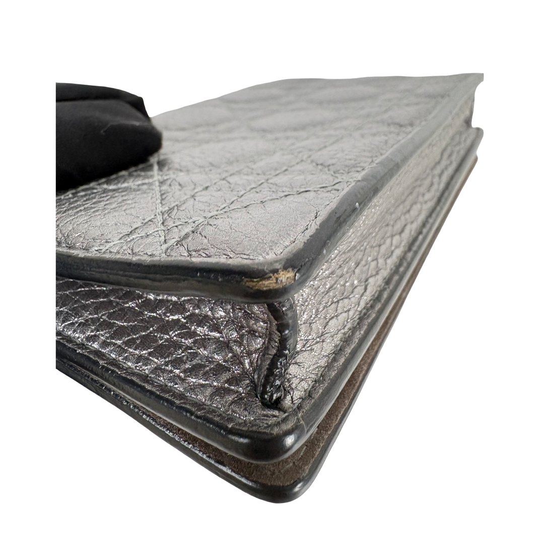 Dior Lady Dior Wallet With Chain Bag  Silver