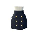 Pre-owned Balmain High Waisted Mini Black Skirt