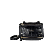 Givenchy Black Pandora Croc-Embossed Bag