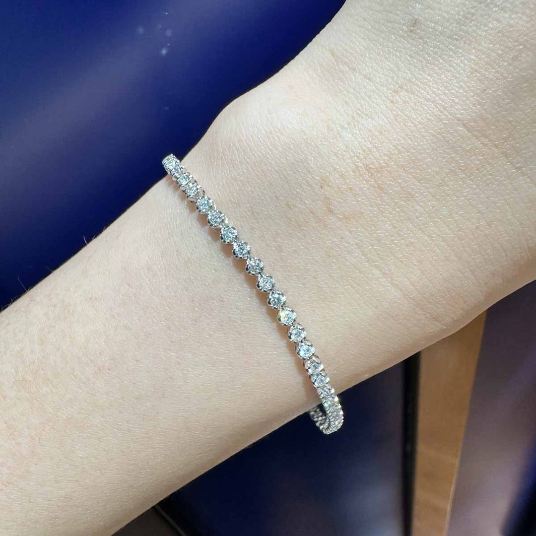 White Diamond Tennis Bracelet D1.50ct. 18K F-G