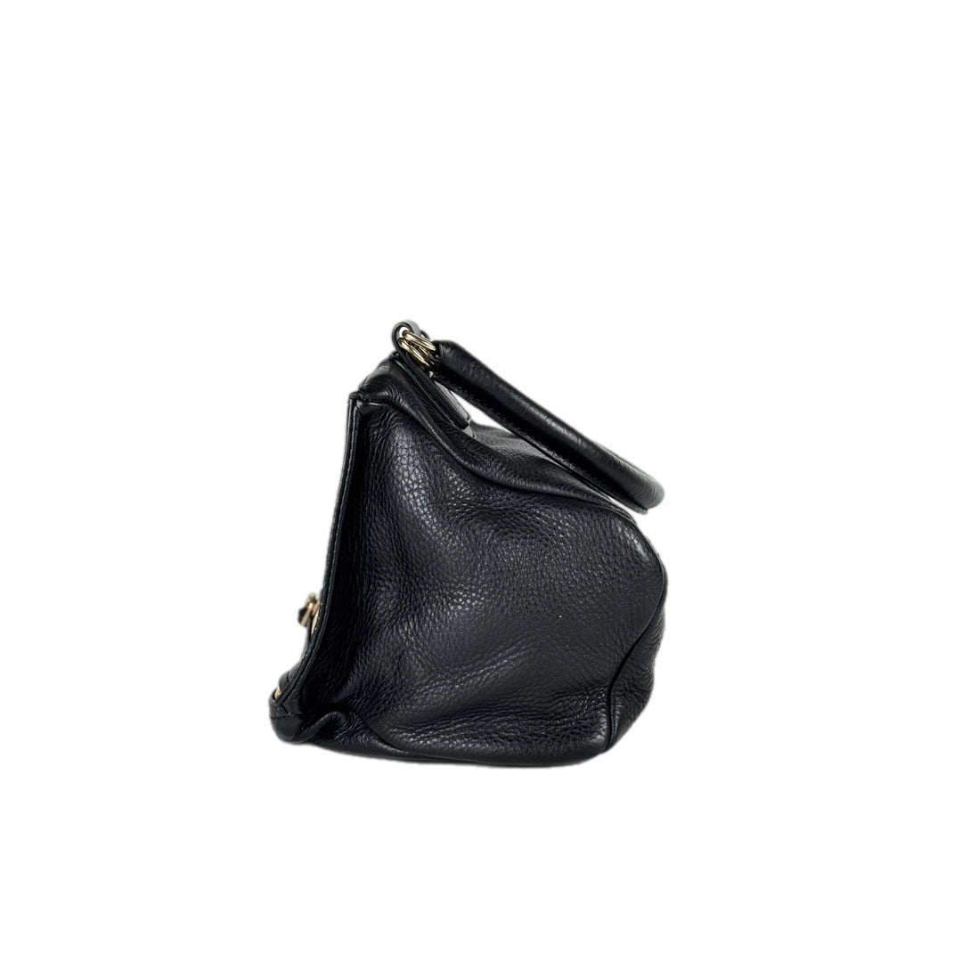 Givenchy Black Pandora Croc-Embossed Bag