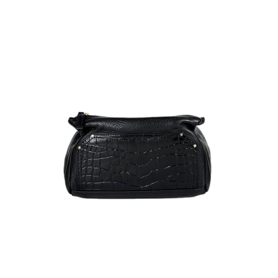Givenchy Black Pandora Croc-Embossed Bag