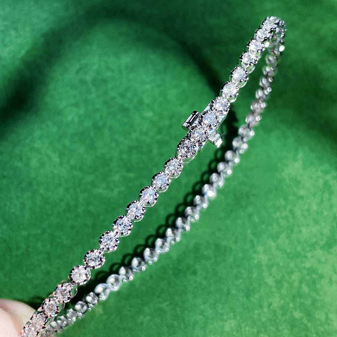 White Diamond Tennis Bracelet D1.50ct. 18K F-G