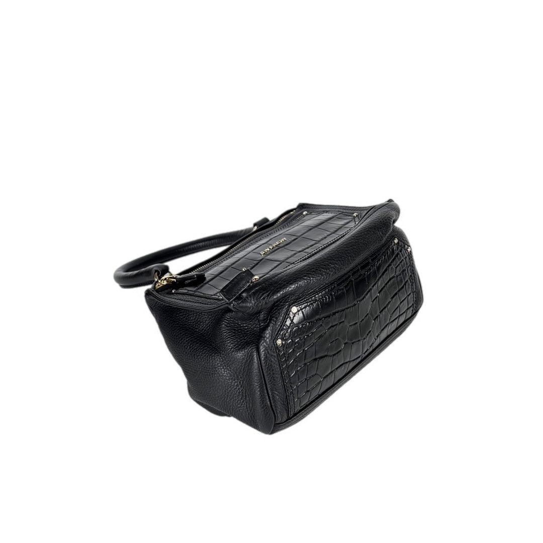 Givenchy Black Pandora Croc-Embossed Bag