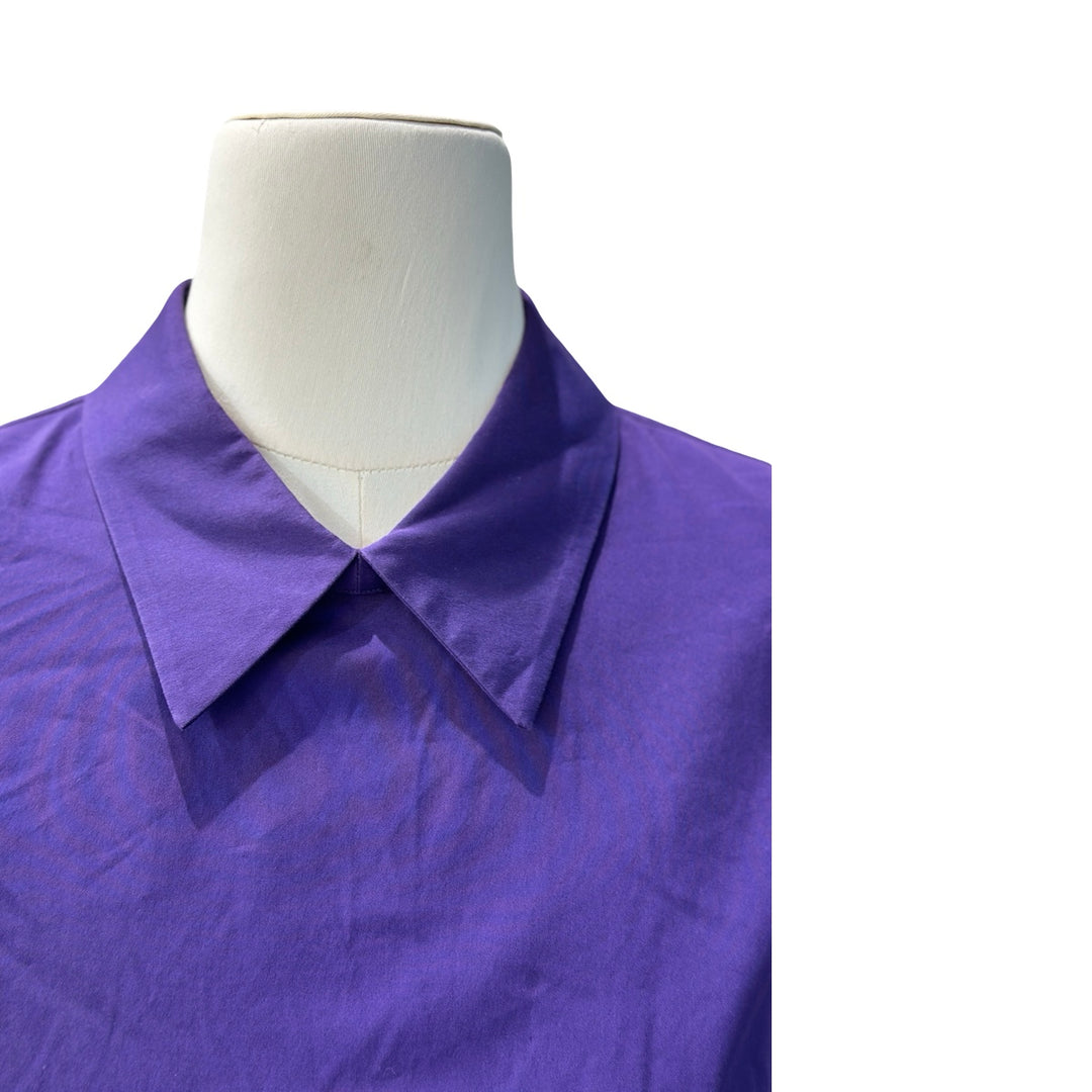 Prada Purple Sleeveless Shirt With A-Line Black Skirt Set #40 #38