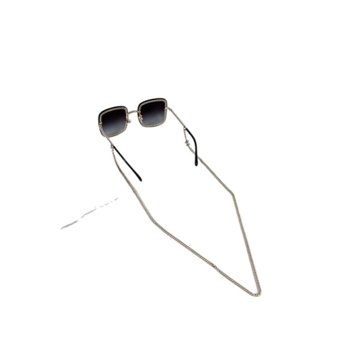 Chanel Metal Removable Chain Sunglasses