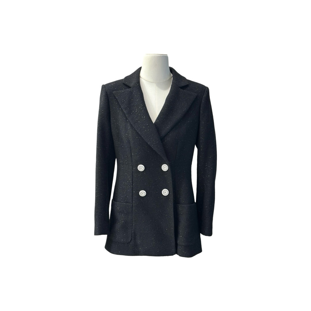 Chanel 19C Black Wool Blend Tweed Jacket #34