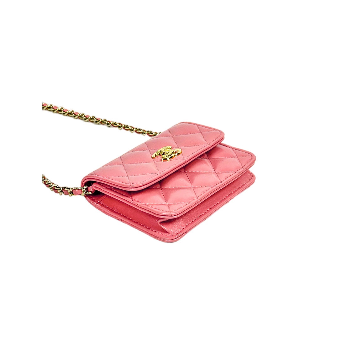 Chanel Cardholder With Chain Bag Pink