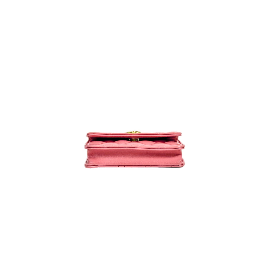 Chanel Cardholder With Chain Bag Pink