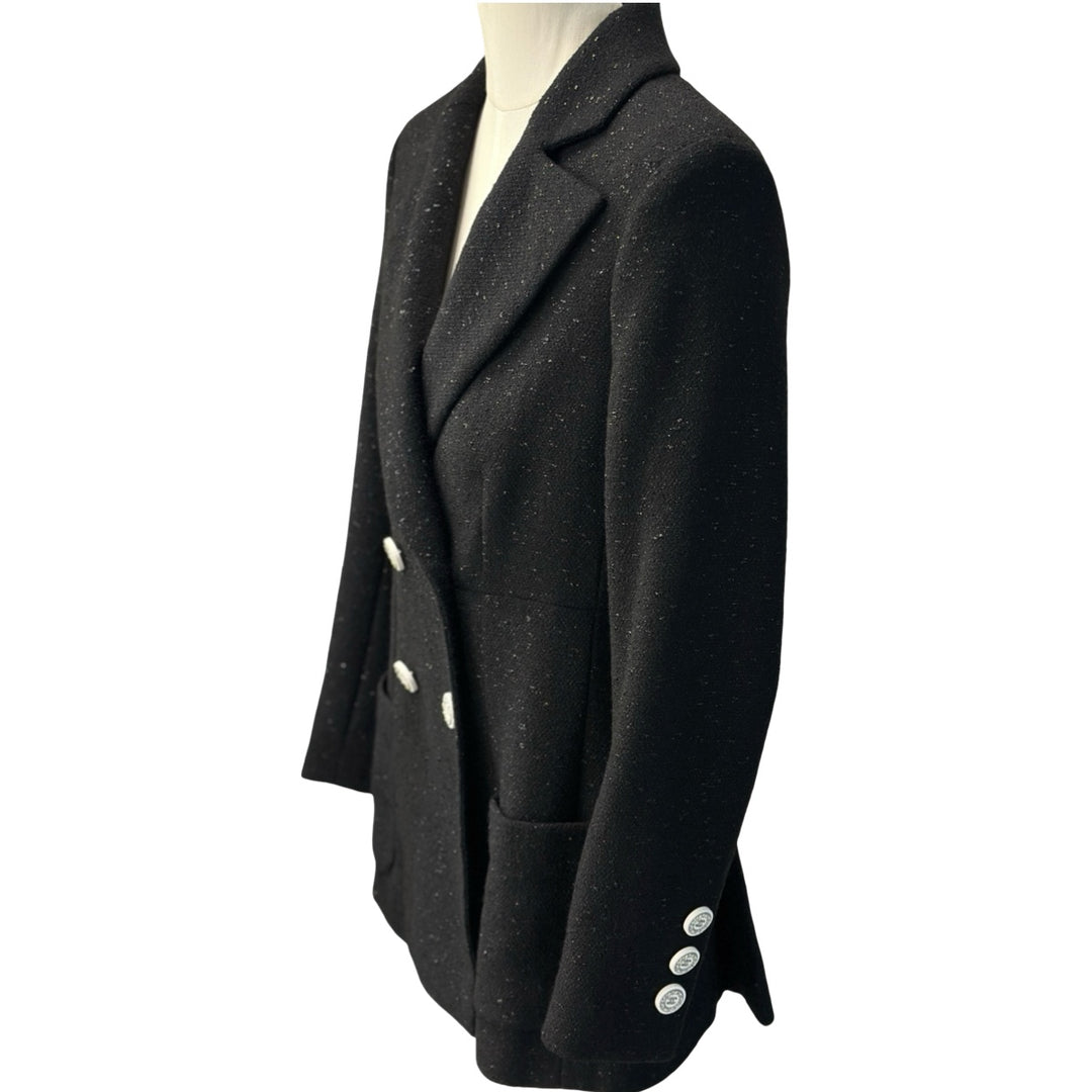 Chanel 19C Black Wool Blend Tweed Jacket #34