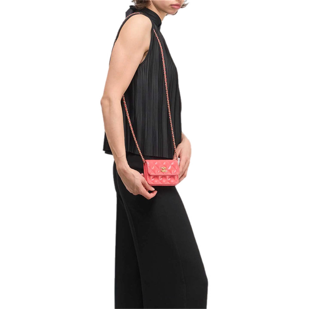 Chanel Cardholder With Chain Bag Pink